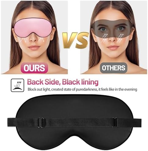 Silk Sleep Mask, Blackout Eye Mask for Sleeping with Adjustable Strap - Image 4