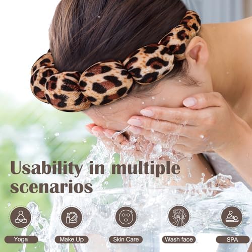 Ztomine Spa Headbands for Washing Face or Facial, Set of 2 Skincare, Terry Cloth Headband Wash Headband Combo Pack - Puffy Makeup Headbands for Face Washing, Mask, Skin Treatment - Image 2