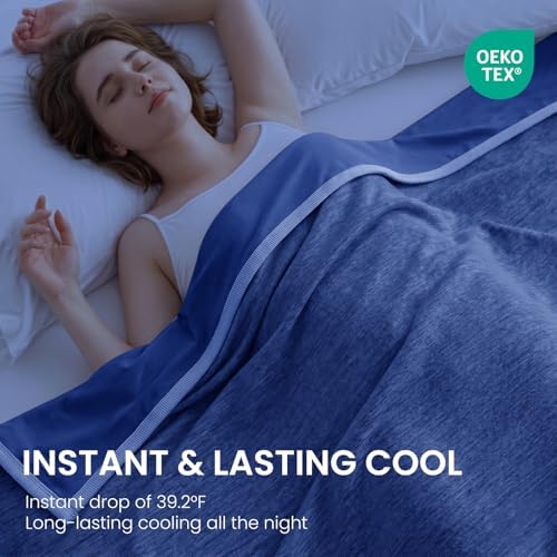 TOPCEE Cooling Blanket(60"x90"Twin Size)for Night Sweats Absorbs Heat to Keep Adults, Children Cool on Warm Nights, Q-Max 0.5 Cooling blankets for Hot Sleepers, Ultra-Cool Lightweight Blanket for Bed - Image 2
