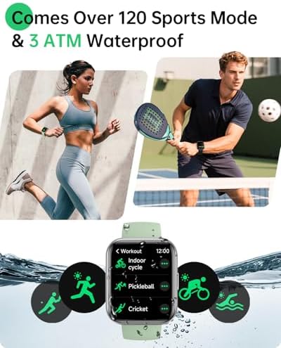 Smart Watches for Women, 1.83" HD Alexa Smart Watch for Android Phones & iPhones with Calls/Messages/Reminders, 3ATM 120+ Sport Modes Fitness Tracker Watch for Women with Heart Rate/Sleep/SpO2 Monitor - Image 4