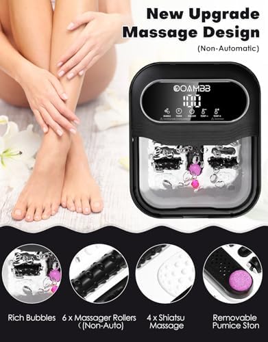 OOAMBB Collapsible Foot Spa with Heat, Bubble, Temp Control, Black - Image 3
