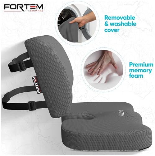 FORTEM Seat Cushion & Lumbar Support for Office Chair, Wheelchair, Car - Image 3