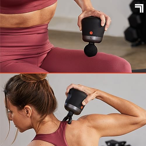 Sharper Image Mini Massage Gun, Powerboost Palm Rechargeable Deep Tissue Percussion Handheld Massager, 4 Adjustable Speeds, 4 Attachment Heads, Full Body Muscle Pain Relief Gift, Black - Image 6