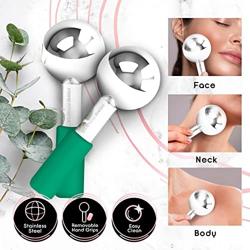 Ice Globes for Facials | Unbreakable Steel Cooling Roller | Cryo Sticks for Face | Massager for Face Neck & Eyes | Skin Care for Dark Circles, Puffiness, Wrinkles, Collagen Production (Green) - Image 2