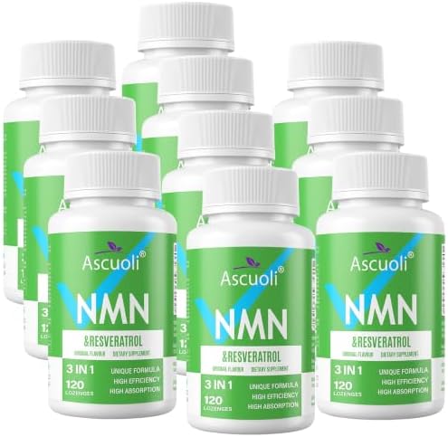 Sublingual NMN Resveratrol Supplement 950mg, 1200 Lozenge （1200-Day Supply) by Ascuoli