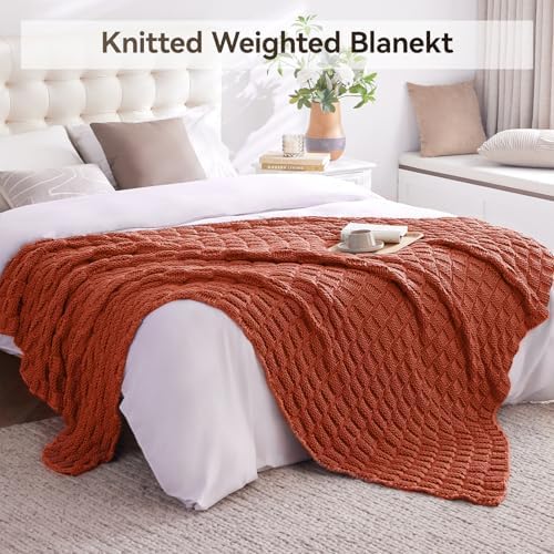 Knitted Weighted Blanket for Adult, No Beads Heavy Blanket 36"x48" 3lbs - Image 6