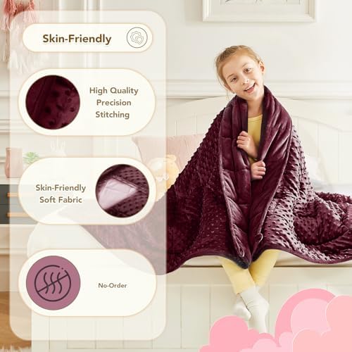 CuteKing Weighted Blanket - 40"x60" 10lbs Minky Dots Heavy Blanket with Glass Beads Soft Breathable for All-Season Summer Fall Winter Thick Comfort for Rest - Image 5