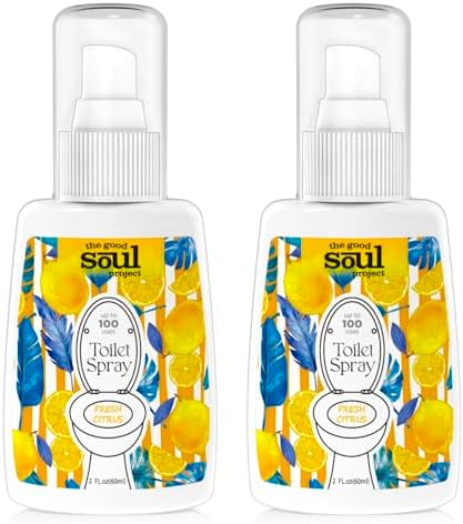 THE GOOD SOUL PROJECT Toilet Spray for Poop, Fresh Citrus, Bathroom Spray Odor Eliminator, 2Fl Oz 2 Pack by THEGOODSOULPROJECT