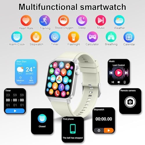 Matast Smart Watch, 1.96" HD Smartwatch for Men Women (Answer/Make Calls), Fitness Watch with Heart Rate/Sleep/IP68 Waterproof/120+ Sports Modes, Pedometer, Android Smart Watch for Android - Image 3
