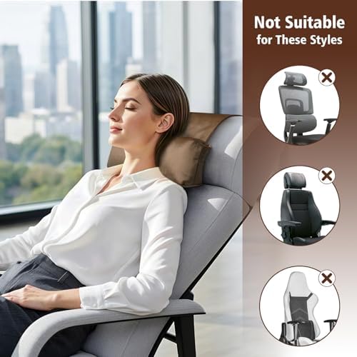 WdFour Velvet Neck & Head Pillow for Recliner Chair, Small Ergonomic Cervical Support Pillow for Home, Office and Travel, Non-Slip Cushion for Tension Relief & Shoulder Comfort (Brown) - Image 6