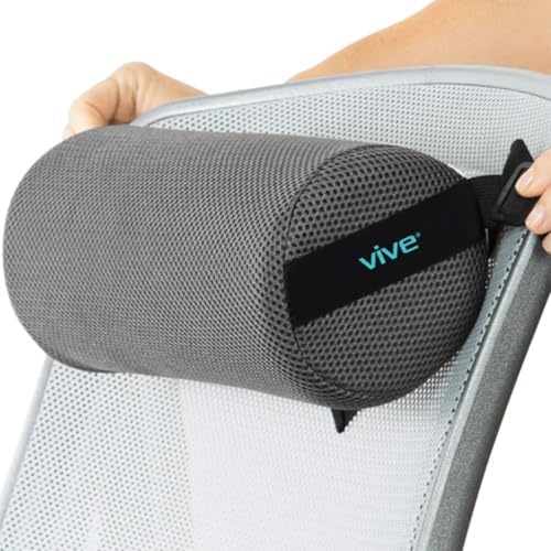 Vive Lumbar Roll Pillow for Lower Back Pain - Low Back Support Cushion for Office Chair, Car, Driving, Desk Computer - Ergonomic Portable Cervical Bolster for Thoracic Low Rest Posture Corrector(Firm) by Vive