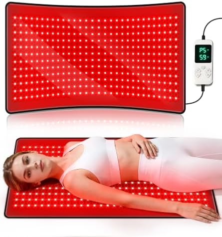 33" x 17" Medical-Grade Red Light Therapy Mat for Body Pain Relief, Black by ADRACY