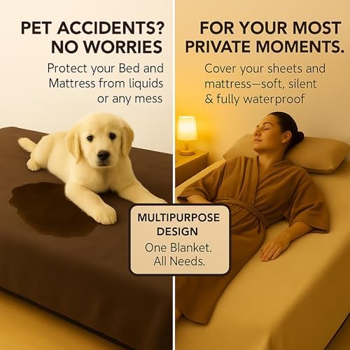 Callarome Waterproof Blanket for Bed & Couch Protection, Brown, 80"x90" - Image 3