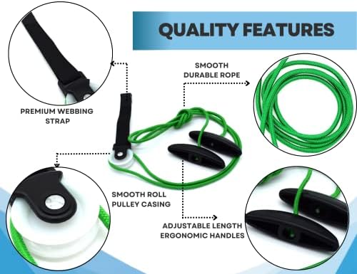LiftAid Shoulder Pulley for Physical Therapy with Exercise Guide - Improves Shoulder Strength & Range of Motion - Reduces Pain, Helps in Muscle Recovery - Physical Therapy Equipment (Green) - Image 2