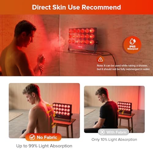SANSI Red Light Therapy for Face Body, Waterproof Shower Infrared Light - Image 3