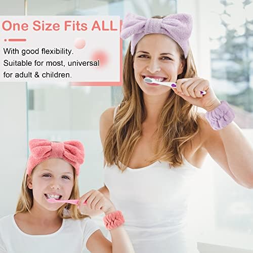 WHAVEL 6PCS Spa Headband and Wristbands Set, Face Wash Headband Wrist Bands for Washing Face Makeup Skincare Hair Band Skin Care Accessories Tools - Image 5