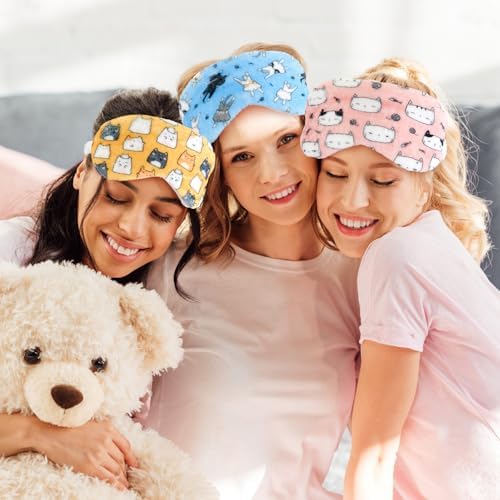Cuffbow 6 Pack Fuzzy Sleep Masks Plush Eye Mask,Cat,Colorful - Image 6
