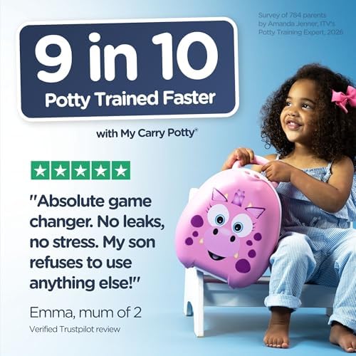 My Carry Potty - Pink Dragon Travel Potty, Award-Winning Portable Toddler Toilet Seat for Kids to Take Everywhere - Image 6
