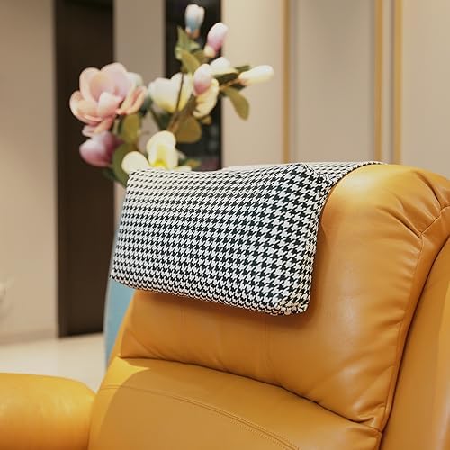 Non-Slip Head Pillow for Recliners - Neck Support Cushion with Velvet Cover for Pain Relief at Home, Office and Travel (Houndstooth) by AmazeCov