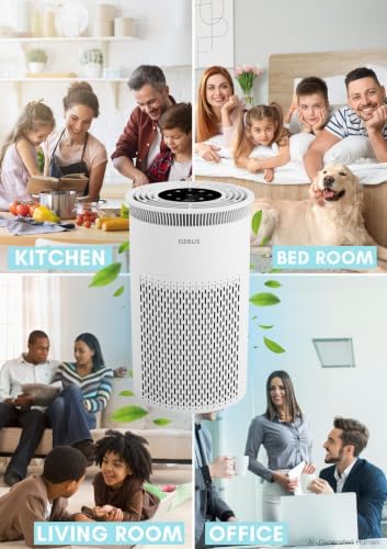 AZEUS Air Purifier for Home Pets Hair Dust in Bedroom Up Top 843 ft² H13 True HEPA Filter, 25db Filtration System Cleaner Odor Eliminators, Ozone Free, Remove 99.97% Dust Smoke VOCs - Image 2