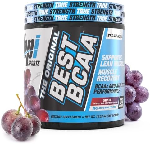 BPI Sports Best BCAA Powder – Muscle Recovery Support, Grape, 30 Servings by BPISports