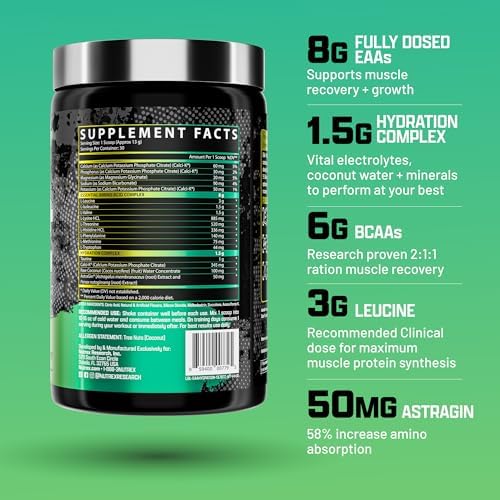 Nutrex Research EAA Hydration | EAAs + BCAAs Powder | Muscle Recovery, Strength, Muscle Building, Endurance | 8G Essential Amino Acids + Electrolytes | Maui Twist Flavor 30 Serving - Image 2