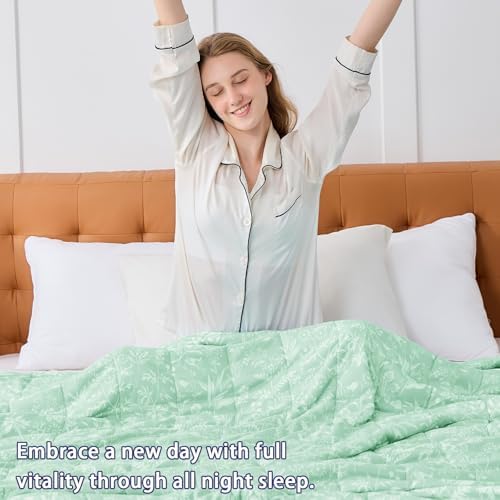 yescool Weighted Blanket for Adults (15 lbs, 60" x 80", Cerulean) Cooling Heavy Blanket for Sleeping Perfect for 140-160 lbs, Queen Size Breathable Blanket with Premium Glass Bead, Machine Washable - Image 6