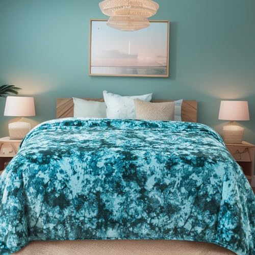 Richave Fuzzy Blanket King Size - Teal, Premium Lightweight Anti-Static, Plush and Furry Faux Fur, Reversible Blankets for King Calking Bed, 90x108 Inches,Teal by RICHAVE