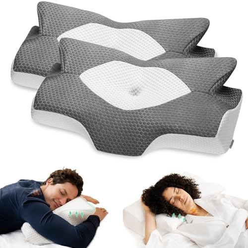 Elviros Cervical Memory Foam Pillow,2 PCS Pillow for Neck & Shoulder Pain by Elviros