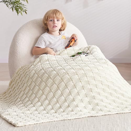 Knitted Weighted Blanket for Adult, No Beads Heavy Blanket 50"x60" 7lbs by Unknown
