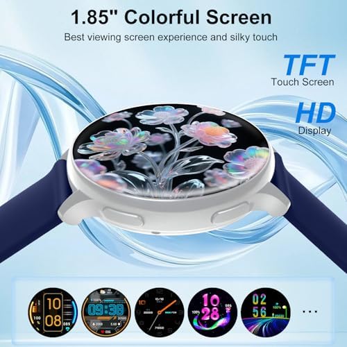 Smart Watch for Men Women Fitness Tracker with 100+ Sport Modes,Activity Trackers for iOS/Android Waterproof/Heart Rate/Sleep/Steps Monitor/Pedometer Monitor Monitor (Silver+Blue) - Image 7