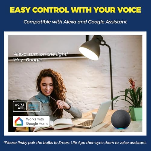 Lightinginside Smart Light Bulbs 100W Work with Alexa/Google Home, 6PCS - Image 4