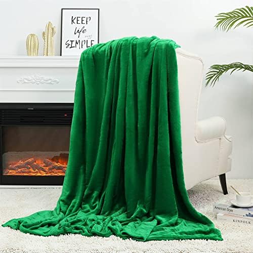 NANPIPER Fleece Blankets Super Soft Flannel King Size Blanket for Bed Luxury Cozy Microfiber Plush Fuzzy Blanket,Emerald Green - Image 4