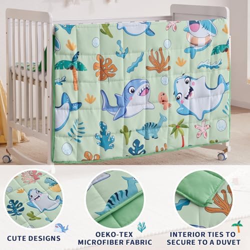 anfie Weighted Blanket (36"x48" 3lbs) Weighted Blanket Cooling Blanket for Resting,Throw Size Breathable Blanket with Premium Glass Bead(Green Shark) - Image 5