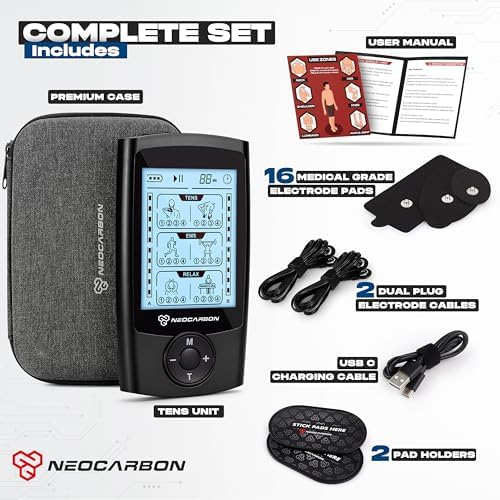 NEOCARBON TENS Unit Muscle Stimulator, Pulse Massager Machine, Black - Image 4