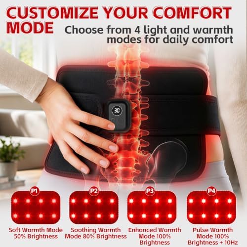 Red Light Therapy Pad for Body, 660nm & 850nm Red Light Therapy Wrap with 60 LED Lights, 5000mAh Rechargeable Battery, Flexible Portable Light Therapy Pad for Back, Knee, Post-Workout Relaxation - Image 2
