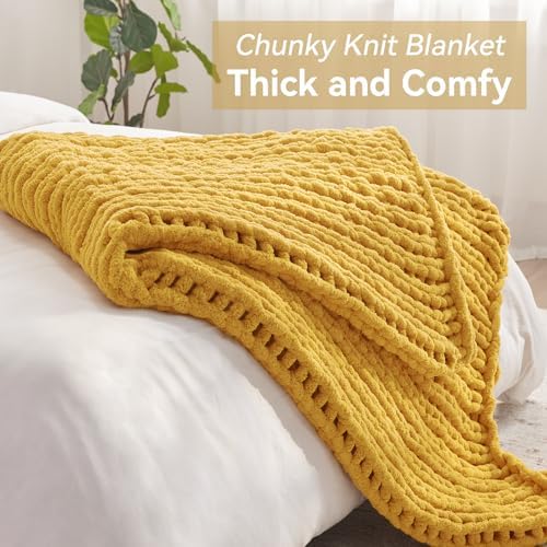 Negwoo Chunky Knit Throw Blanket, Knitted Throw Chenille Yarn, 60"*80" - Image 5