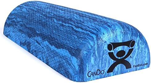 CanDo Premium Blue Marble EVA Foam Roller for Muscle Restoration, Massage Therapy, Sport Recovery and Physical Therapy 6" x 12" Half-Round by CanDo