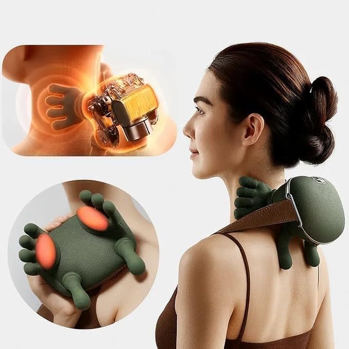Shiatsu Neck and Back Massager with Heat, 4D Deep Tissue Kneading Wireless Massager, Portable Rechargeable Cervical Shoulder Pain Relief Massager for Home Office Travel (Green) - Image 8