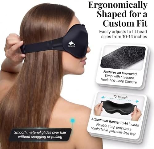 Sleep Mask for Side Sleepers: Lash Extensions 3D Contoured Eye Mask – Airplane Travel Essential, Zero-Pressure Light Blackout Eye Mask for Women – Soft Night Blindfold for Long Flights (Purple) - Image 4