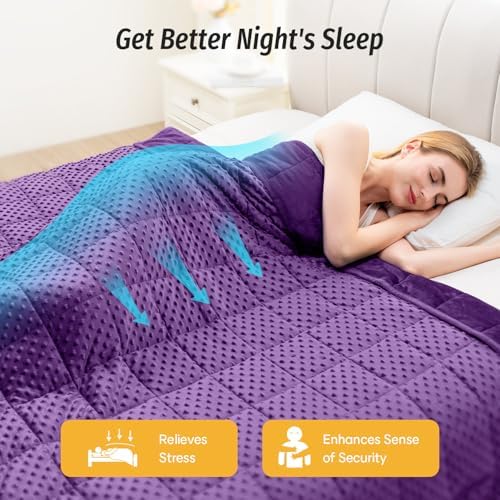 Wemore Weighted Blanket for Adults 20 lbs Queen Size 60"x80" Purple - Image 4