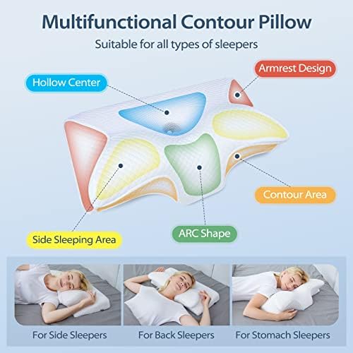 HOMCA Cervical Pillow, Ergonomic Memory Foam Neck Pillow for Pain Relief - Image 2