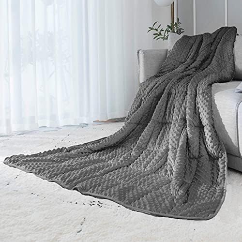 ALANSMA Reversible Weighted Blanket for All Season, Luxury Velvet, Warm and Cool, Adult 7Lb Grey Weighted Blanket, Enjoy Sleeping Anywhere(Grey,40"x60" 7lbs) by ALANSMA