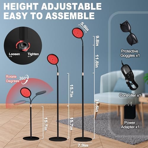 LanSuper Red Light Therapy for Face & Body, Red Infrared Light Therapy Lamp - Image 6