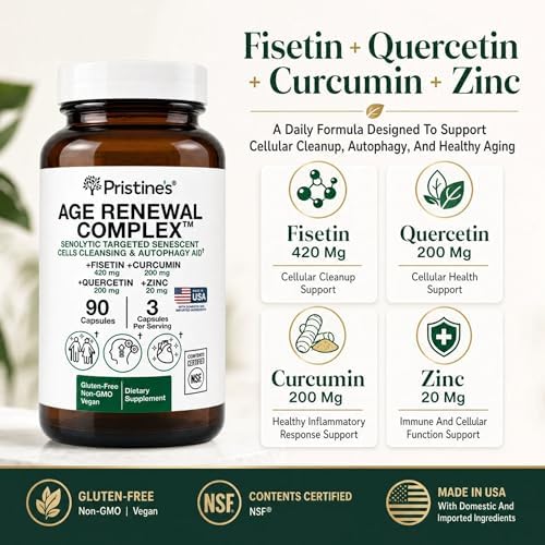 PRISTINE'S Age Renewal Senolytic Autophagy Capsules, NSF Certified, Vegan - Image 3