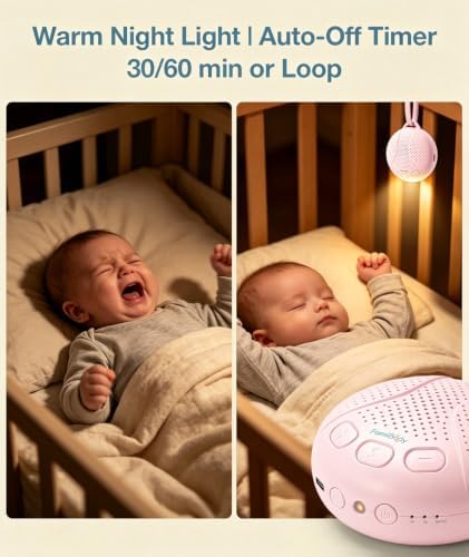 Sound Machine for Babies and Kids - Baby Sleep Soother, Pink - Image 4