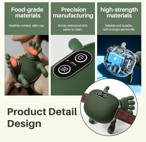 Neck and Shoulder Massager - Bionic Heated Massager, Cordless Portable Electric Shiatsu Massager, Deep Tissue 4D Kneading Massage, Simulated Human fingers Design for Pain Relief and Muscle Relax - Image 3