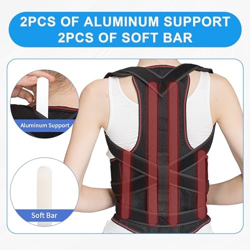 Posture Corrector for Men and Women,Back Brace and Neck Stretcher for Scoliosis and Poor Posture in Teens,Breathable Mesh Back Support Belt,Back Straightener(Medium) - Image 4