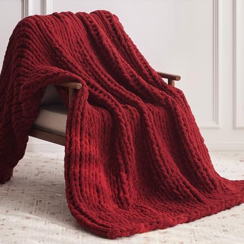 Negwoo Chunky Knit Throw Blanket, Knitted Throw Chenille Yarn, 80"*90" - Image 2