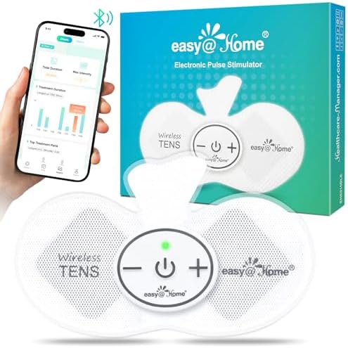 Easy@Home Wireless TENS Unit with APP Remote Control - Muscle Stimulator by EasyHome